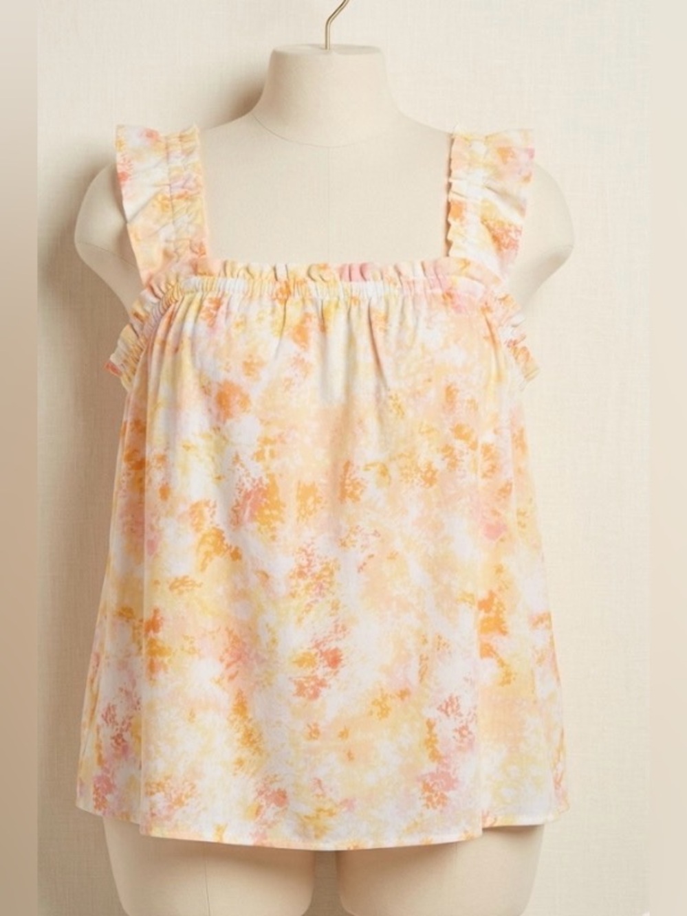 Lularoe Daisy 2X tie-dye ruffle tank top - Picture 2 of 4
